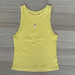 A New Day Yellow Ribbed Tank Top